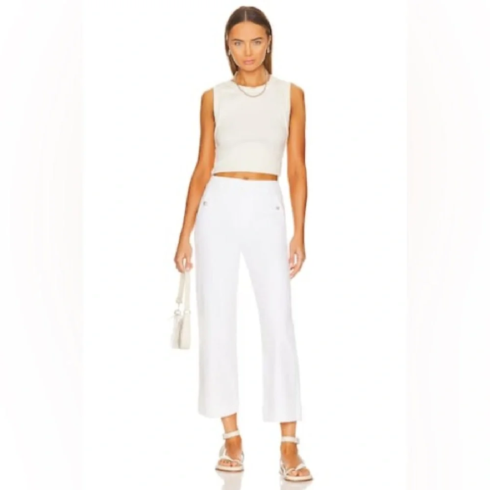 SPANX Stretch Twill Cropped Wide Leg Pant in Bright White Large - Picture 3 of 12
